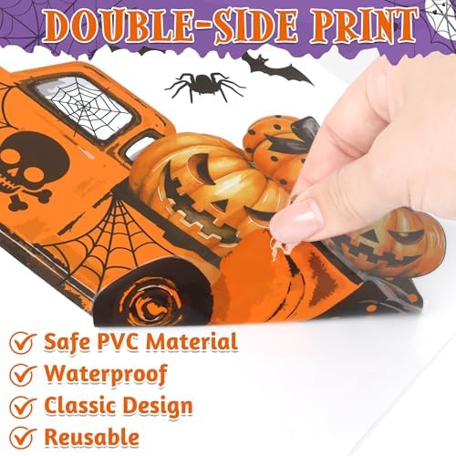 9 Sheets Halloween Decorations Window Clings, Scary Pumpkin Ghost Bats Spiders Stickers Decals, Double Sided Printed Halloween Decals Decor for Home Office Door Glasses Party Favors Supplies