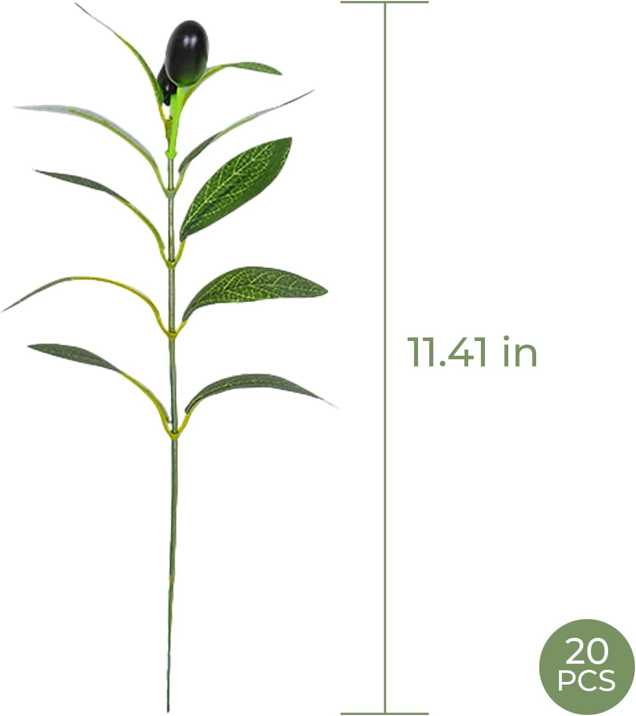 Artificial Olive Tree Branches / 1 Olive Branch Set / Set of 20