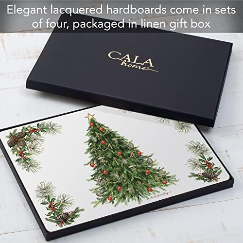 Christmas Tree Boxed Set of 4 Premium Hardboard Placemats