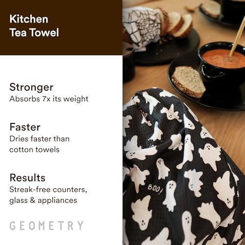 GEOMETRY Kitchen Towels - Quick Dry Microfiber Cloth Dish Towels for Kitchen Drying - Premium Quick Dry Towel - Boo, 18" x 30" - 1 Piece