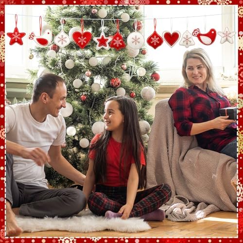 Smoothnovelty 12 Christmas Felt Ornaments 3D Snowflake Hanging Tree Decor