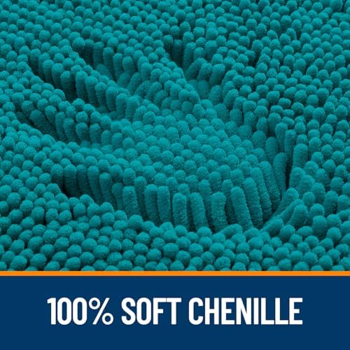 OLANLY Bathroom Runner Rugs 44x24, Soft Absorbent Chenille Bath Rugs, Rubber Backing Quick Dry, Machine Washable Long