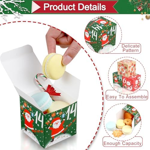 ONESING 24 Pcs DIY Christmas Advent Calendar Boxes for 2026, 24 Days Countdown Calendar Gift for Adults and Kids Christmas Cardboard Number Boxes Make & Fill Your Own Advent Calendar Boxes