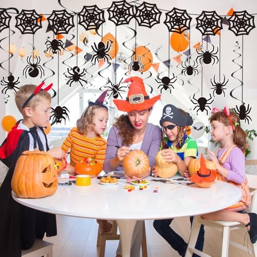 18PCS Halloween Black Spider Web Decorations