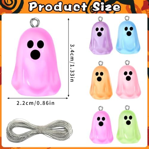 36Pcs Glowing in Dark Halloween Ghost Ornaments for Small Tree