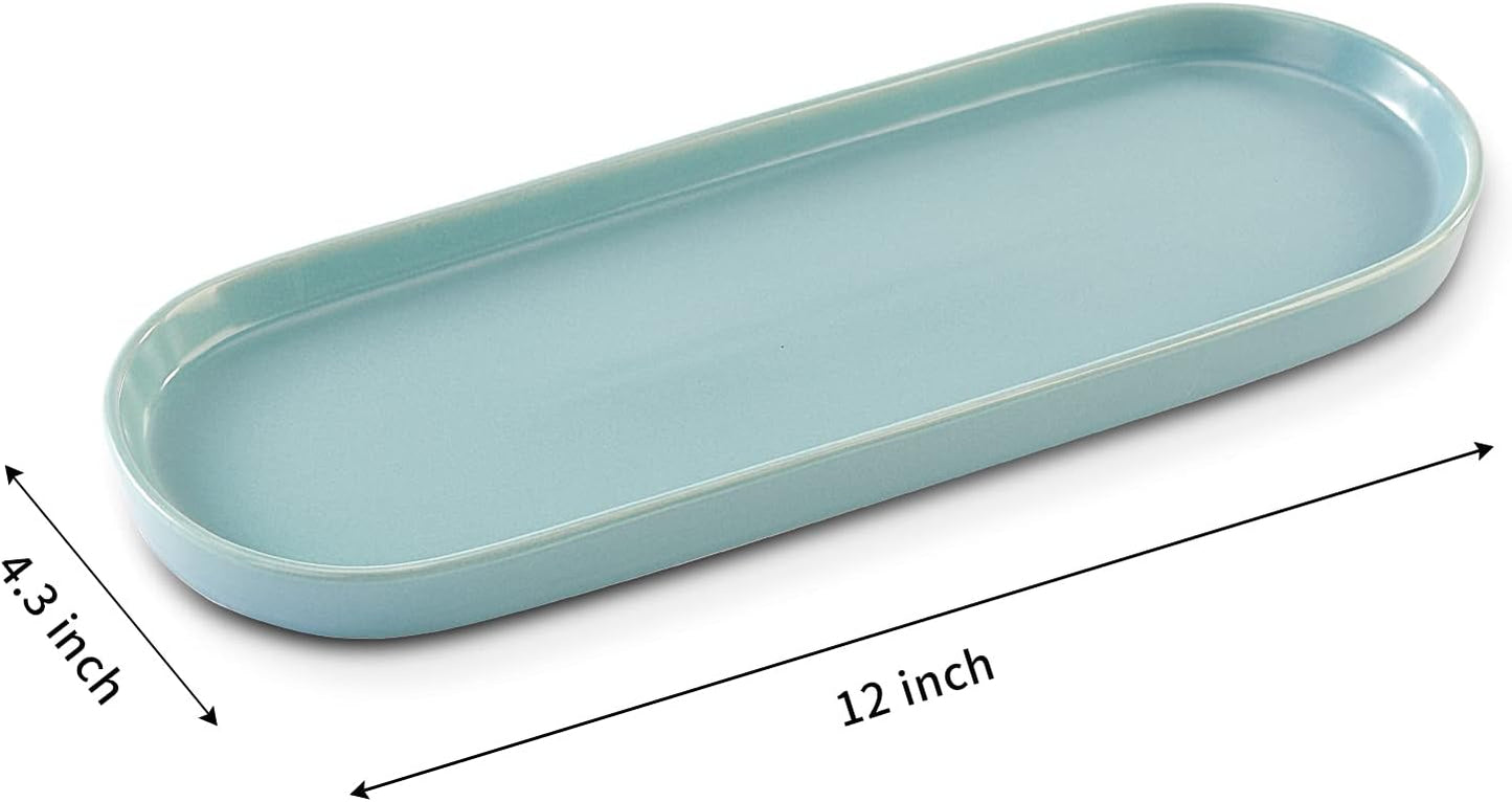 Simple Style Ceramic Sink Tray / Blue
