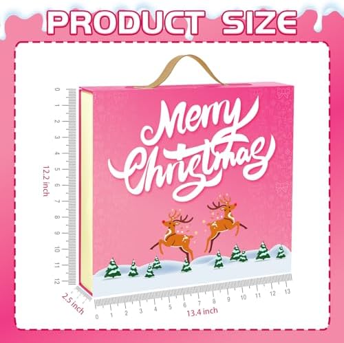Christmas Advent Calendar, Empty Advent Calendar to Till Yourself, 24 Days Christmas Countdown Advent Calendar, Reusable Countdow Boxes, Xmas Gifts for Boys Girls Teens Adults