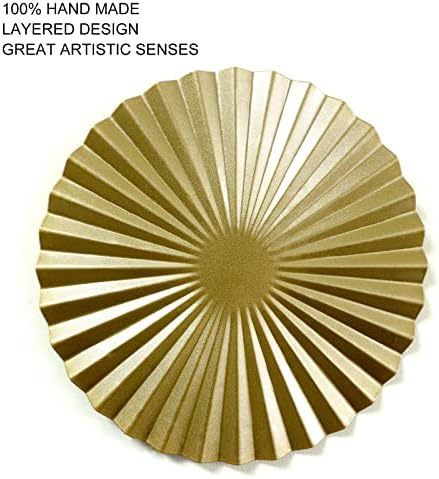 Glamativity Sunburst Wall Art Set Of 6, Gold Wall Decor, Metal Modern Accent Large Sunburst Hanging Decorations Above
