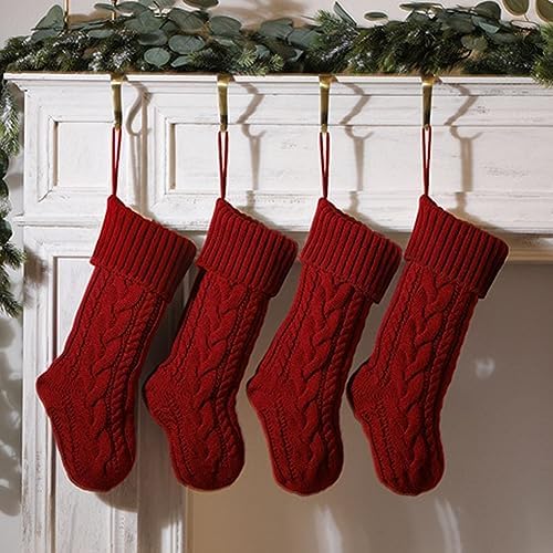 Nanou 18” Knitted Christmas Stockings, 1 Pack, Fuchsia
