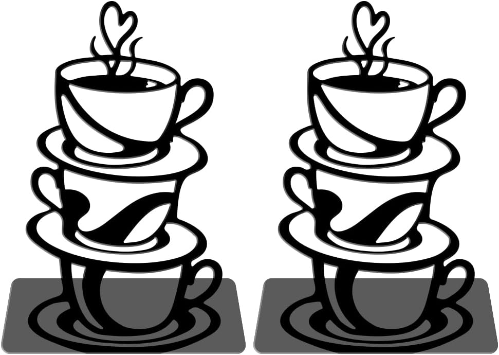 1 Pair Metal Decorative Bookend / Coffee Cup / Black