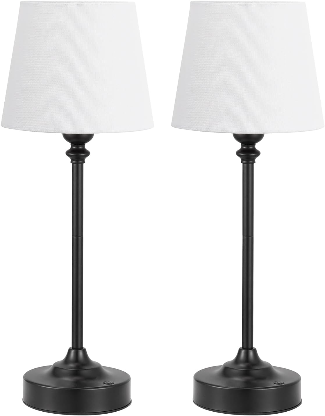 Cordless Table Lamps Rechargeable Set - 2 Pack Black 4000mAH Battery Operated Lamps for Decor, 3000K Stepless Dimming