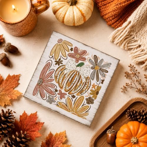 Fall Decorations for Home Bow Pumpkin Wood Sign Fall Wall Shelf Decor