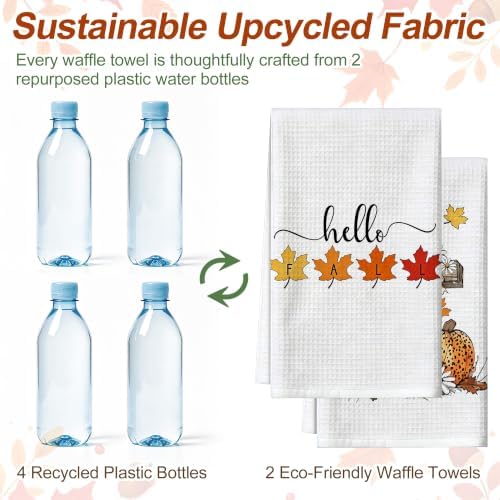 Fall Kitchen Towels,Pumpkin Hello Fall Hand Towels 16x26 Inch