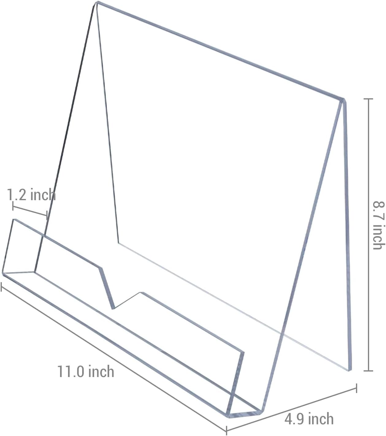 Modern 4 mm Acrylic Cookbook Holder / Clear / 2 Stands / Set of 2