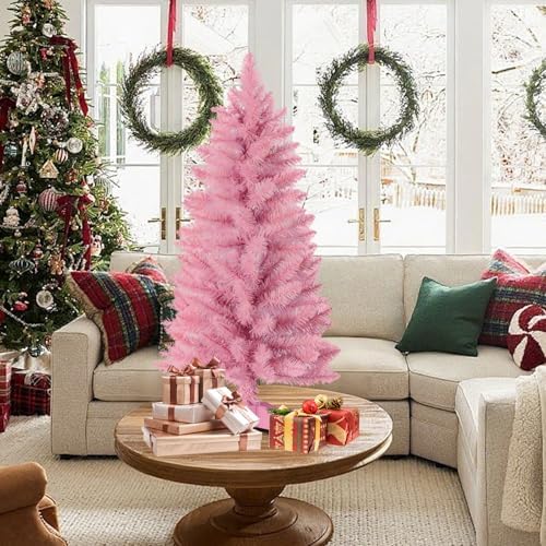 3ft Artificial Christmas Tree, Mini Xmas Pine Tree with 4-Leg Stable Plastic Base, Small Tabletop Christmas Tree for Home Office Holiday Party Indoor Decoration