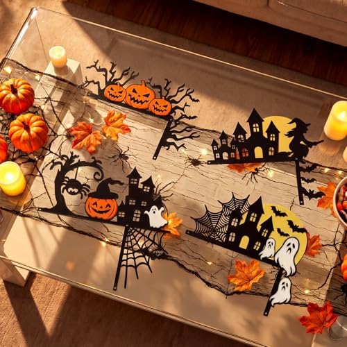 MorningRo 4 Pcs Halloween Themed Door Frame Topper Haunted House Wall Art