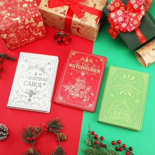 3 Pcs Christmas Coffee Table Books, Decorative Notebook