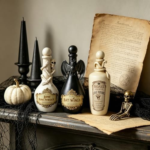 Cynkeyee Halloween Potion Bottles Bat - Resin Spooky Home Decor