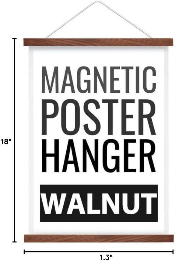 Magnetic Poster Hanger Frame for 18x24 18x18 18x12 Movie Music Posters Wall Art,Walnut Wood Picture Frames for Canvas