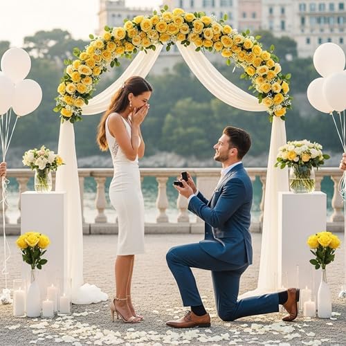 Auihiay 60PCS Yellow Roses Bulk, Yellow Velvet Silk Fake Roses
