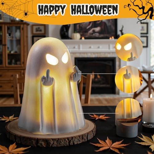 Halloween Ghost Figurine,Cute Spooky Ghost Statue,Halloween Decorations,Resin Statue for Party, Home, Indoor & Porch Decor