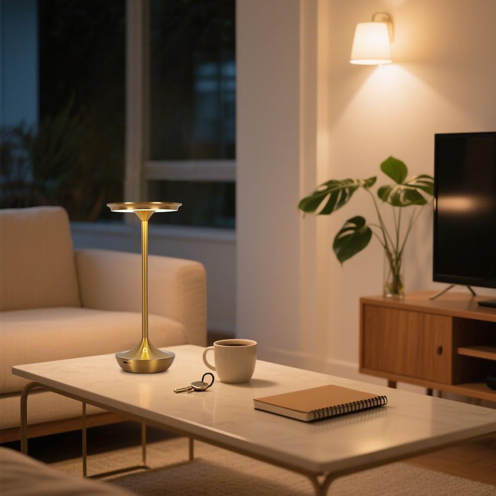 EJQ Rechargeable Cordless Table Lamp, 6000mAh Battery Operated LED Table Lights Outdoor Portable Touch Dimmable Table