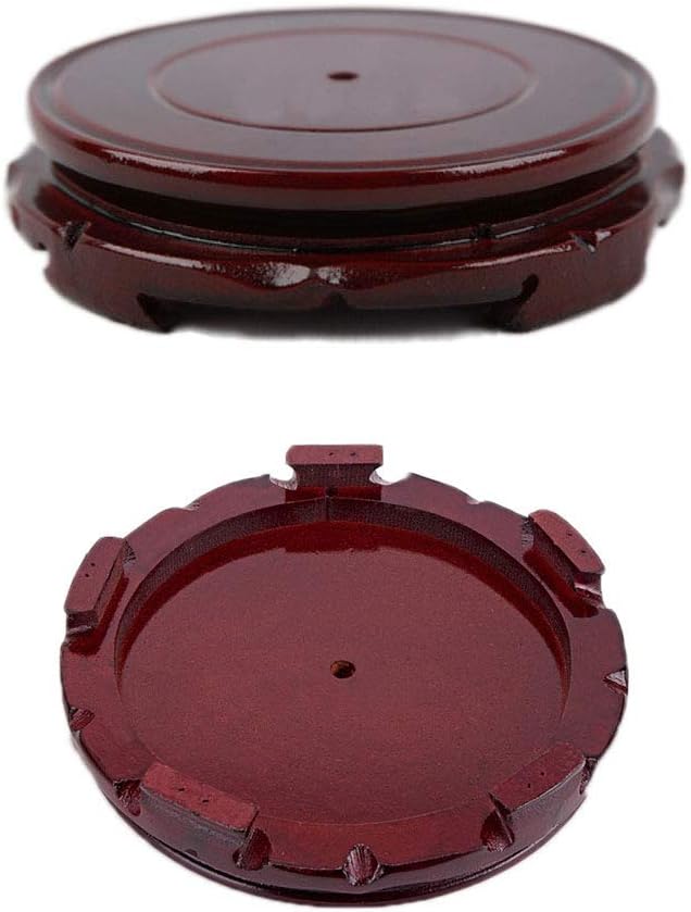 Vintage Circular Wooden Vase Aquarium Table Lamp Teapot Base / 6.2