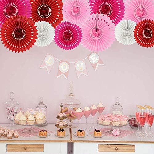 BEISHIDA Honeycomb Round Paper Fans Red Pink Mix Hanging Party Decoration