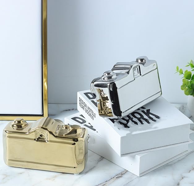 Modern Camera Statue and Sculpture Accent Decor / Gold
