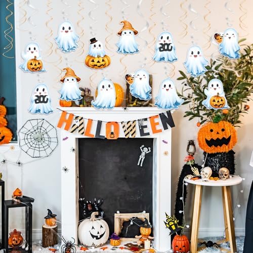 FRIDAY NIGHT 30Pcs Cute Ghost Halloween Hanging Swirls