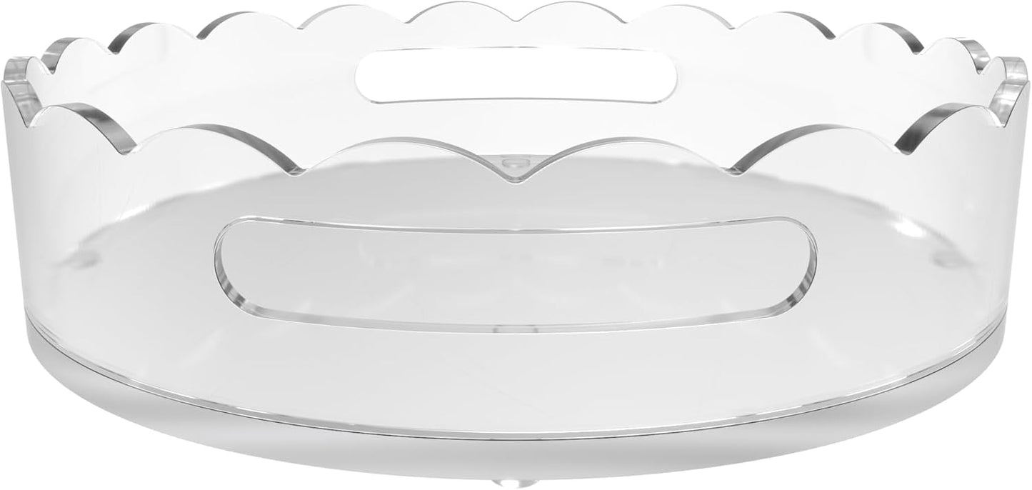 10" Scalloped Round Acrylic Tray / Clear