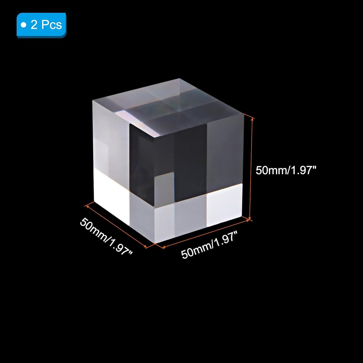 Polished Acrylic Cube Display Stand Block Collection Showcase Ring / 2 x 2 x 2 / Set of 2