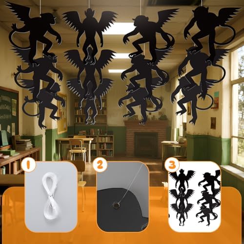 Preboun 20 Pcs Wizard Party Decoration Fly Hanging Monkey Banner