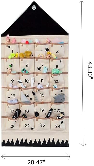 STKMELON Christmas Advent Calendar with Pockets Wall Hanging Bag for Home Xmas Countdown Decoration(Countdown to Christmas)