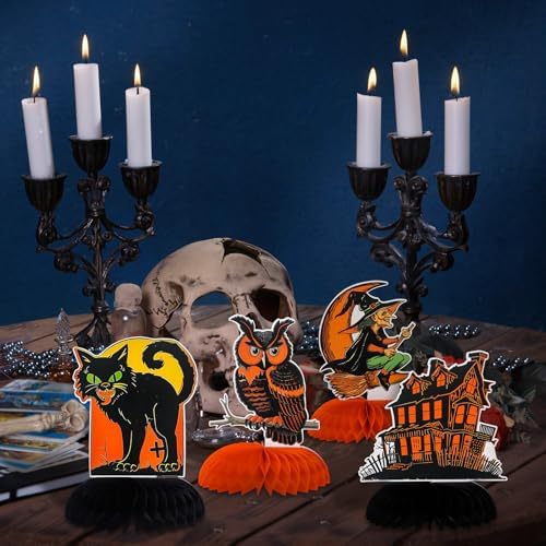 AmazingSpark 12 Pcs Halloween Honeycomb Centerpieces Vintage Party