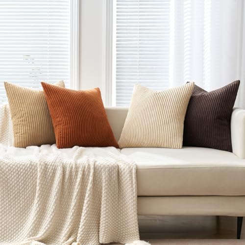 MIULEE Fall Decorative Throw Pillow Covers Chocolate Brown Rust 18x18