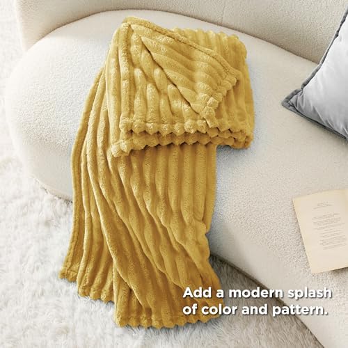 Bedsure Soft Yellow Throw Blanket for Couch Decor Gifts 50"x70"