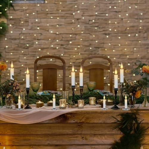 Wondise 30pcs Christmas Flameless Taper Candle Christmas Tree Lights