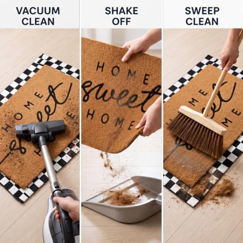 Tinideya 2 Pcs Home Sweet Home Layered Mat for Front Door