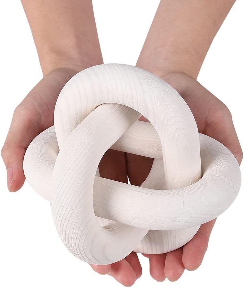 Wood Knot Chain Link Decor / White