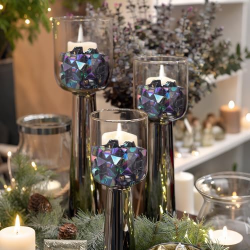 Syhood 570 Pcs Iridescent Black Acrylic Gems Halloween Plastic Crystals
