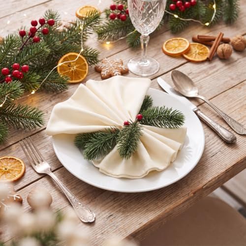 LemonRoad 6 Pcs Christmas Napkin Rings, Pine and Berry