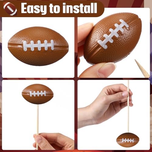 Soulchen 24 Pcs Football Party Centerpiece Sticks for Sport Themed Party