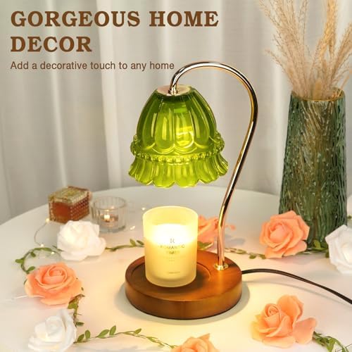 Funistree Flower Candle Warmer Lamp with Timer, Dimmable Candle Lamp Warmer, Christmas Birthday Gifts for Women Mom