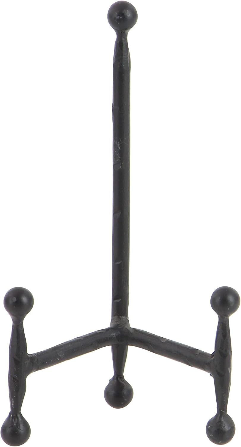 Deco 79 Metal Display Easel Tabletop Easel with Ball Details, Set of 3 Display Stand 12", 10", 8"H, Black