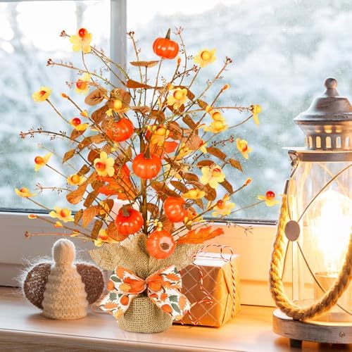 Joyhalo 2 Pack Lighted Christmas Tree Tabletop with LED Battery Operated
