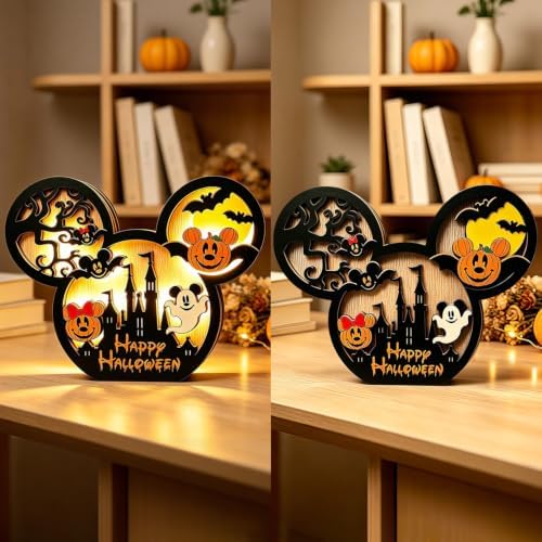 Mouse Halloween Decorations Wooden Table Centerpieces