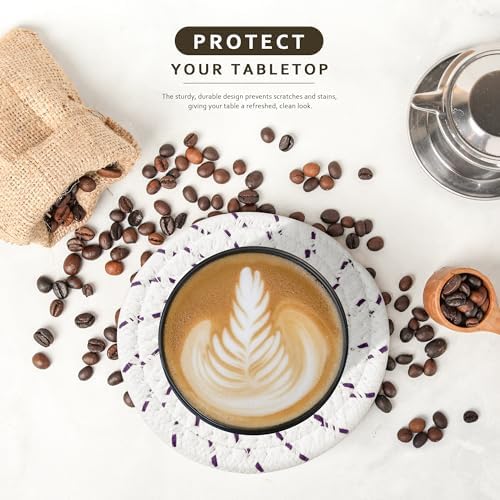 Lazebox Coasters Set of 8 for Drinks, 4 Inch Large Coasters for Coffee Table, Tabletop Protection for Hot & Cold