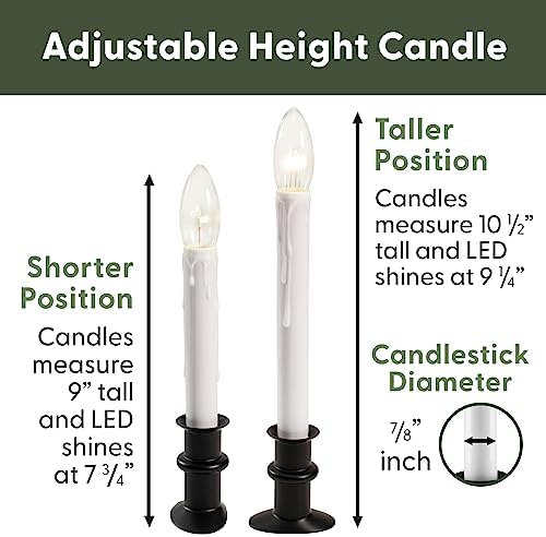 612 Vermont Ultra Bright Battery Operated LED Window Candles, Narrow Base