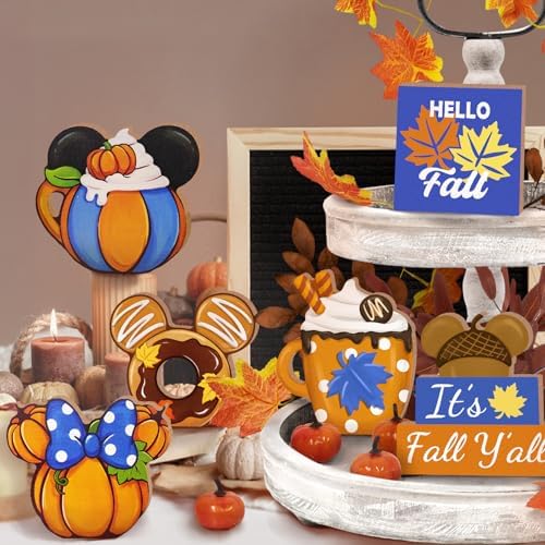 Fall Theme Tiered Tray Decor, Pumpkin Tray Decorations